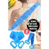 3 Adet 70 Cm Silikon Vücut Fırçası Silikon Duş Fırçası Selülit Masajı Banyo Sırt Kesesi Çift Taraf