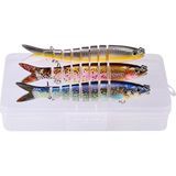 3 Adet 8 Eklemli 3d Oynak Rapala Sahte Balık Yem Seti Tatlı Ve Tuzlu Su Uyumlu Wobblers Swimbait