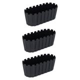 3 Adet Akasya Saksı, Bahçe Balkon Saksı, Çit Saksı 30 cm (Antresit) - Genel - Çok Renkli