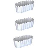 3 Adet Akasya Saksı, Bahçe Balkon Saksı, Çit Saksı 30 cm (Beyaz) - Çok Renkli