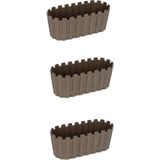 3 Adet Akasya Saksı, Bahçe Balkon Saksı, Çit Saksı 30 cm (Yeşil) - Çok Renkli