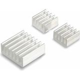 3 Adet Aluminyum Metal Soğutucu Blok Raspberry Pi Termal Etiket Gümüş Renk Radyatör Amfi Led Entegre Vga Ram Memory Cpu Gpu Transistör Peltier Isı Düşürücü