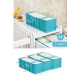 3 Adet Baby Bebek Odası Akordiyon Çekmece Düzenleyici Mavi M Boy