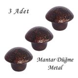 3 Adet Bakır Mantar Düğme Kulp Mobilya Çekmece Dolap Kapak Kulbu Metal Kulp Aksesuarları Vidalı