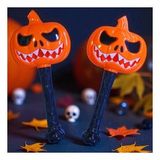 3 Adet Bal Kabağı Işıklı Çubuk Hallowen Led Light Decor Stick 23 Cm Cadılar Bayramı Led Işıklı Çubuk