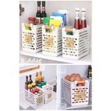 3 Adet Beyaz Ahsap Renk Plastik Sapli Organizer Sepet Ekmeklik Sebze Meyve Sepeti