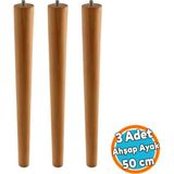 3 Adet Boyalı Ahşap Silindir Sehpa ve Masa Ayağı Ayakları Aksesuarları Modern Tasarım 50 cm - 1