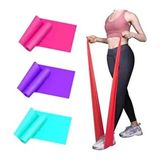3 Adet Büyük Boy 150 15 cm (Avantajlı Paket) Pilates Band Pilates Bandı Direnç Lastiği Plates Bant - Çok Renkli