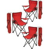 3 Adet Çantalı Katlanır Kamp Sandalyesi Rejisör Katlanabilir Piknik Plaj Sandalyesi Kırmızı - 6456 Ecorce Tube Marron - Polyester