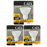 (3 Adet) Cata 9W (50W) Beyaz Işık (6500K) Dim Edilebilir Gu10 Duylu Led Spot Ampul