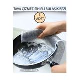 3 Adet Çift Katlı Çizmez Ovma Bulaşık Teli, Inox Tel Bez, Çizmez Teflon Çizmez Tava Çizmez
