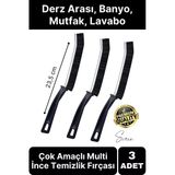 3 Adet Çok Amaçlı Multi İnce Temizlik Fırçası Derz Arası Banyo Mutfak Lavabo Detay Temizleme Aracı