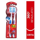 3 Adet Colgate Diş Fırçası 360 Optik Beyaz Beyazlatıcı Orta 1+1