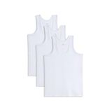 3 Adet Compact Penye Beyaz Erkek Atlet %100 Pamuk Standart Fit Normal Kesim 3'lü Paket