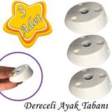 3 Adet Dereceli Ayak Tabanı Beyaz Mobilya Masa Sehpa Ayağı Bağlantı Aparatı Açılı Plastik