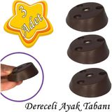 3 Adet Dereceli Ayak Tabanı Kahverengi Mobilya Masa Sehpa Ayağı Bağlantı Aparatı Açılı Plastik