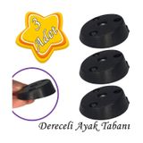 3 Adet Dereceli Ayak Tabanı Siyah Mobilya Masa Sehpa Ayağı Bağlantı Aparatı Açılı Plastik
