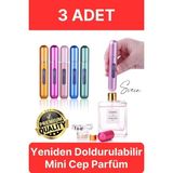 3 Adet Doldurulabilir Mini Cep Parfüm Şişesi Seyahat Yolculuk Sprey Kolonya Koku İçin Taşınabilir