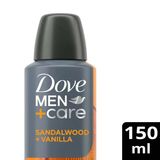3 Adet Dove Men +Care Advanced Sandalwood Vanilla Erkek Deodorant Sprey 150 Ml