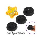 3 Adet Düz Ayak Tabanı Siyah Mobilya Masa Sehpa Ayağı Bağlantı Aparatı Plastik