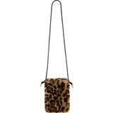 3 Adet Eklips Peluş Leopar Desenli Telefon Çantası
