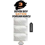 3 Adet Ekru Hurç Gelin Çeyiz Seti Çeyiz Sandığı Gelin Nişan Bohçası Kutu Hurç Mega Boy