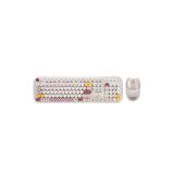 3 Adet Everest Km-6284 Whısker Renkli Tuşlu Bej Kablosuz Q Klavye + Mouse Set