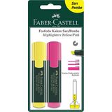 3 Adet Faber Castell 2'Li Fosforlu Kalem (Sarı,Pembe)