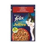 3 ADET Felix Sensations Sığır Etli ve Domatesli Yaş Kedi Maması 85 Gr