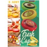 3 Adet Fresh Cup Buzdolabı Limon Elma Tazeliğini Koruyan Saklama Kabı Kokutmaz Soğan Kutusu