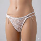3 Adet Gümüş Bayan Kenar İki İpli Dantelli Bikini Külot M Beden