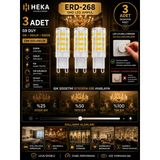 (3 Adet) Heka 5W Günışığı (3000K) G9 Duylu Dim Edilebilir Led Kapsül Ampul