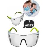 3 Adet Iş Güvenliği Koruma Gözlüğü Laboratuvar Deney Inşaat Koruyucu Şeffaf Gözlük - Standart - 1 Adet