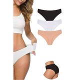 3 Adet Kadın Dikişsiz Lazer Kesim Esnek İz yapmayan Külot S4 XL-XXL