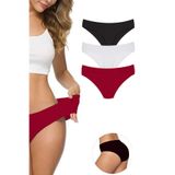 3 Adet Kadın Dikişsiz Lazer Kesim Esnek İz yapmayan Külot S5 L-XL