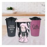 3 Adet Kahve Bardağı S Dekoratif Plastik Kahve Muhafaza Bardağı ( Lisinya ) - 1 lt - Altın
