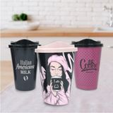 3 Adet Kahve Bardağı Seti Dekoratif Plastik Kahve Muhafaza - Seçenek 1 - Altın