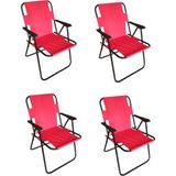 3 Adet Kamp Sandalyesi Katlanır Sandalye Piknik Sandalyesi Plaj Sandalyesi - 6456 Ecorce Tube Marron - Polyester