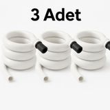 3 Adet Kendiliğinden Katlanan Spiral Tuvalet Hortumu & Taharet Ma Beyaz