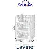 (3 Adet) Lavine Fold&go Çok Amaçlı Kayar Raf Dolap Içi Kıyafet ve Ev Aksesuarı Düzenleyici ”beyaz”