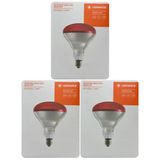 (3 Adet) Ledvance 250W Kızılötesi (İnfrared) Isıtıcılı Hayvan Isıtma Ve Fizik Tedavi Lambası (Kırmızı Işık) E27 (Kalın Duy)