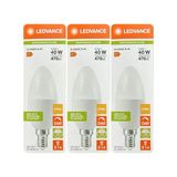 (3 Adet) Ledvance 4,9W Sarı Işık (2700K) E14 Duylu (İnce Duy) Dim Edilebilir Led Ampul
