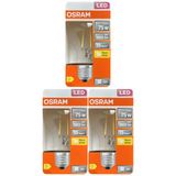 (3 Adet) Ledvance 7,5W Sarı Işık (2700K) E27 Duylu (Kalın Duy) Filament Led Ampul