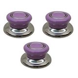 3 Adet Lila Tencere Tava Sahan Cam/metal Kapak Kulpu Pembe