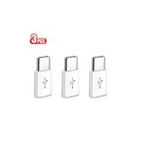 3 Adet Micro To Type-c Usb Dönüştürücü Otg Çevirici Adaptör Şarj Kablosu Adapteri Beyaz 1