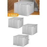 3 Adet - Mini Boy Gri Benekli Kıyafet / Nevresim Hurcu - 45X40X30 cm - Lacivert - 75 x 45