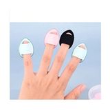 3 Adet Mini Kozmetik Puf Parmak Yüz Makyaj Sünger Göz Altı Kapatıcı Kuru Islak Bez Süngeri Concealer - Beyaz