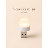3 Adet Mini USB LED Gece Lambası Sıcak Beyaz Işık Tak Çalıştır Taşınabilir Kompakt Aydınlatma Laptop Powerbank Şarj Adaptörü Araç Içi Uyumlu