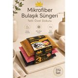 3 Adet Missclean Telli Dokulu Mikrofiber Bulaşık Süngeri Kirleri Kolayca Temizler