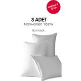 3 Adet Nonwonen Yastık Ecotouch | %100 Silikon Dolgulu | Ultra Yumuşak | 50X70 cm | Vakum / Rollpac - Standart - Antrasit - Beyaz